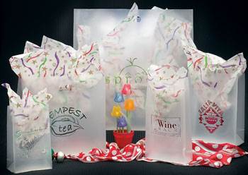 frosted gift bags