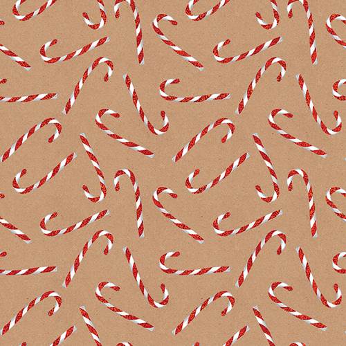 Candy Cane Glitter Gift Wrap Paper