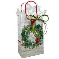 Cardinal Wreath Paper Shopping Bags (Pup - Full Case)  