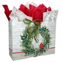 Cardinal Wreath Paper Shopping Bags (Vogue - Full Case)] 