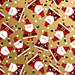 Dancing Santa Gold Gift Wrap Paper