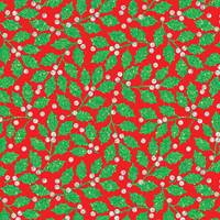 Elegant Holly Red Gift Wrap Paper