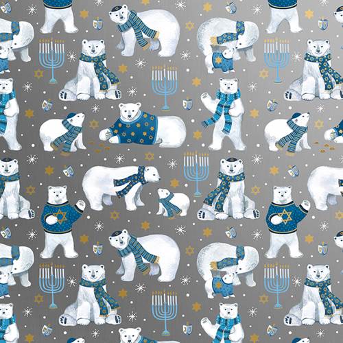 Hanukkah Bears Gift Wrap Paper