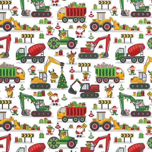 Holiday Construction Gift Wrap Paper