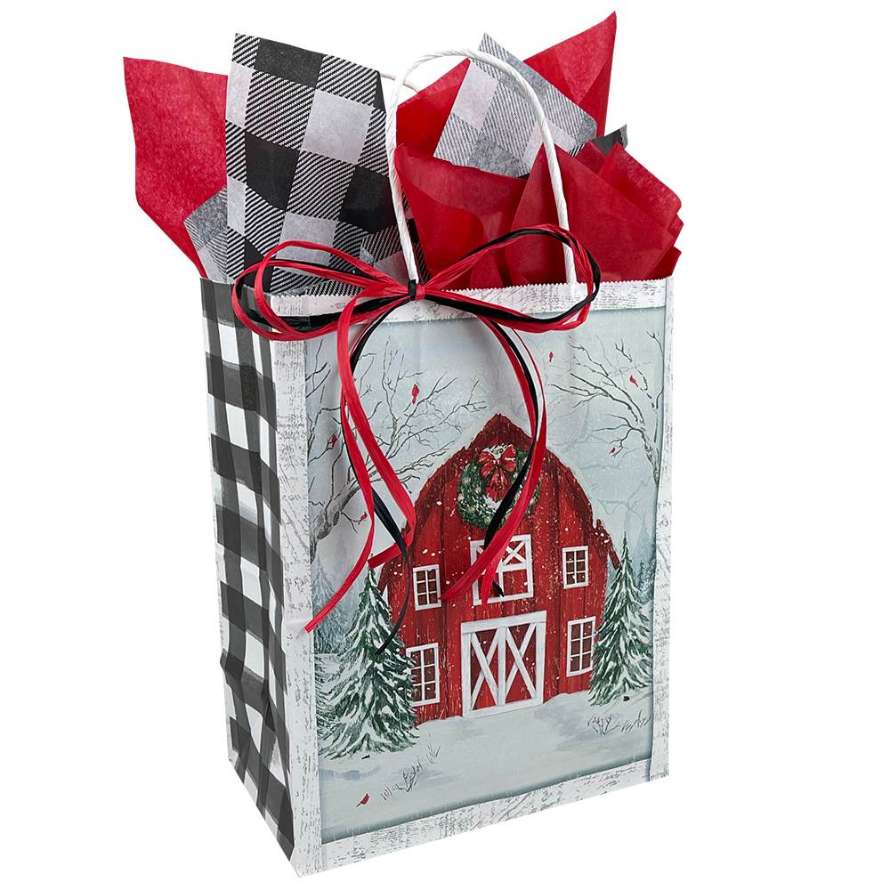 Wholesale 6 Designs Assorted Christmas Kraft Holiday Gift Bags