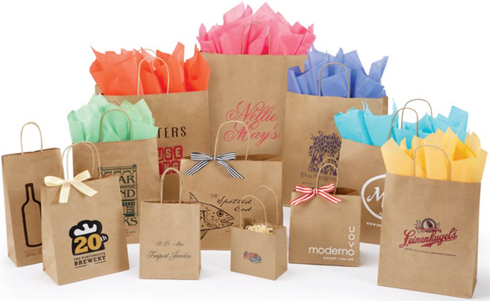 Customized Recycled Kraft Shopping Bags