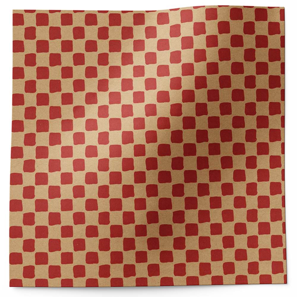 Burgundy Gingham On Kraft Patterned Tissue Paper - 20in.x 30in. - 20 Sheets  