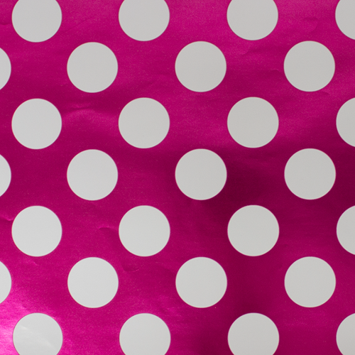 Raspberry White Dots Gift Wrap Paper