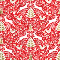 Red Scandanavian Gift Wrap Paper