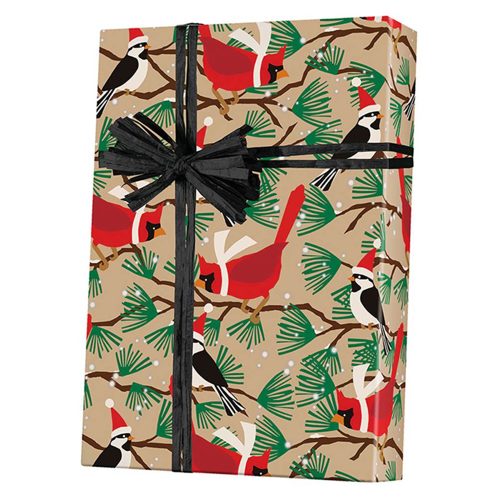 Christmas Gift Wrap Paper - Snowbirds/Kraft Gift Wrap #X6231 C