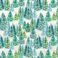 Snowy Trees Gift Wrap Paper