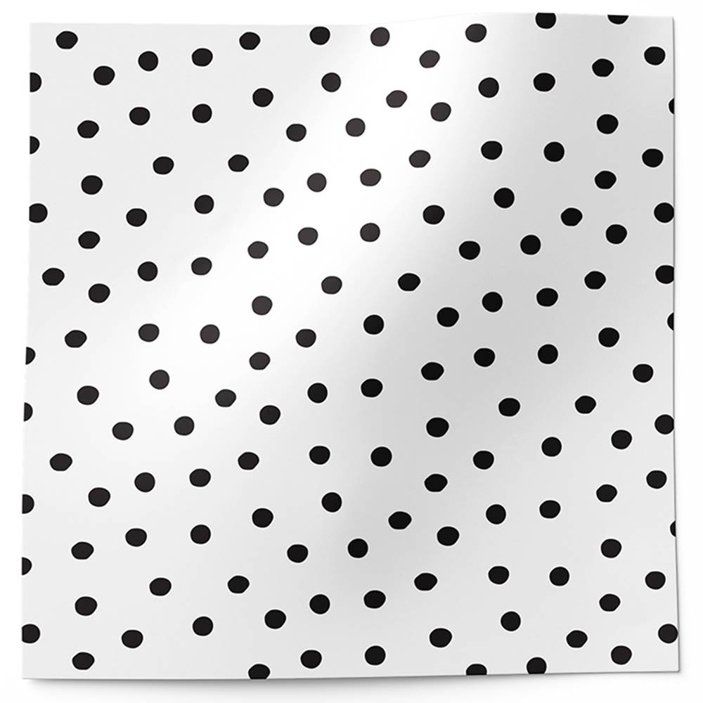 Black & White Tissue Paper ~ White Dots on Black # 208 ~ 10 Large Sheets