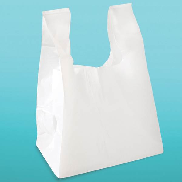 Square plastic shop bags