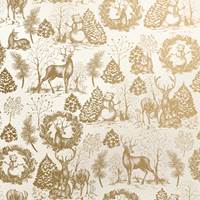 Winter Woods Gold Gift Wrap Paper