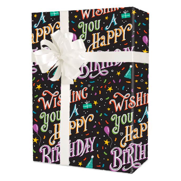 HAPPY BIRTHDAY Blue + Silver Foiled Gift Wrap Sheet or Tag Male Wrapping  Paper | eBay