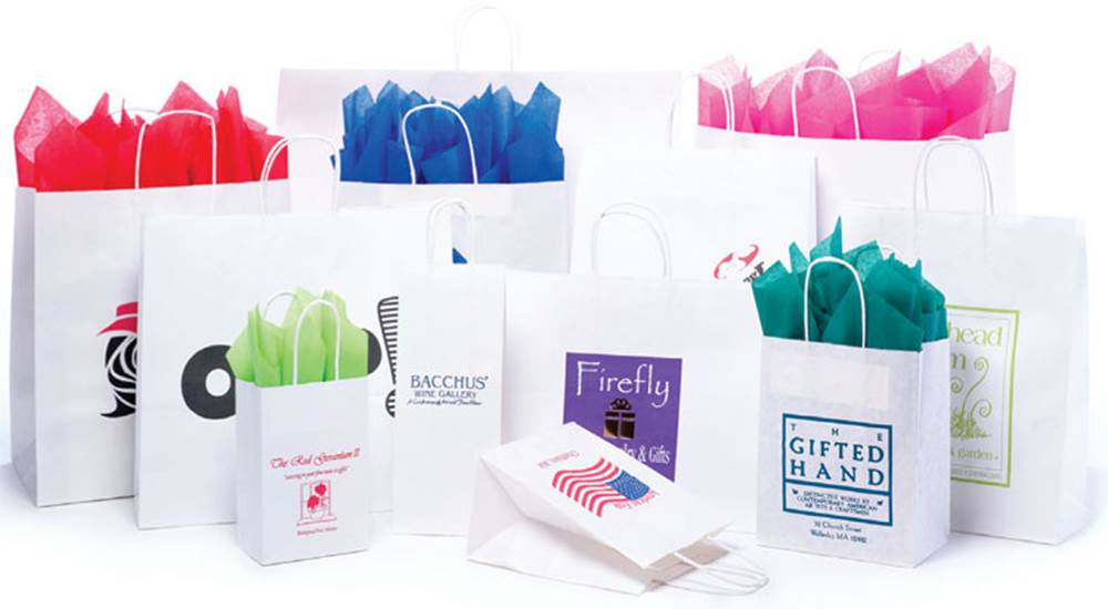 OVERSTOCK-Natural Kraft Shopping Bags (Vogue)